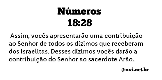 NÚMEROS 18:28 NVI NOVA VERSÃO INTERNACIONAL