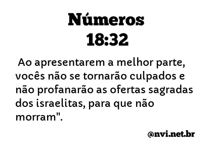 NÚMEROS 18:32 NVI NOVA VERSÃO INTERNACIONAL