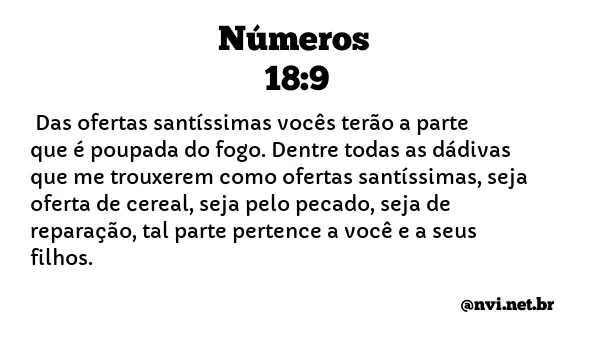 NÚMEROS 18:9 NVI NOVA VERSÃO INTERNACIONAL