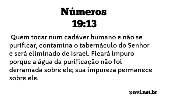 NÚMEROS 19:13 NVI NOVA VERSÃO INTERNACIONAL