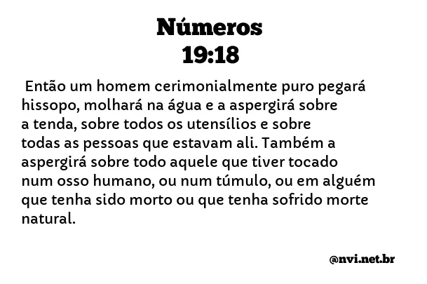 NÚMEROS 19:18 NVI NOVA VERSÃO INTERNACIONAL