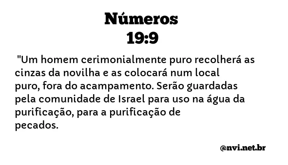 NÚMEROS 19:9 NVI NOVA VERSÃO INTERNACIONAL