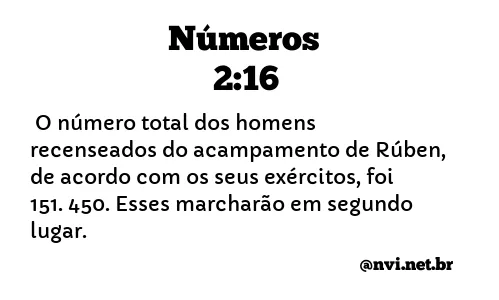 NÚMEROS 2:16 NVI NOVA VERSÃO INTERNACIONAL