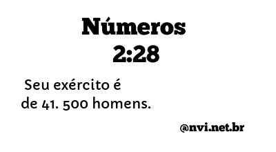 NÚMEROS 2:28 NVI NOVA VERSÃO INTERNACIONAL