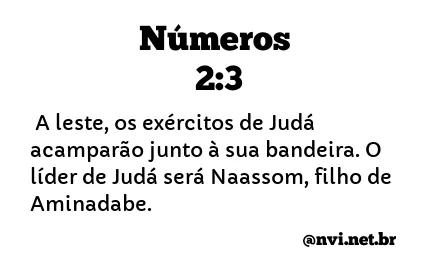 NÚMEROS 2:3 NVI NOVA VERSÃO INTERNACIONAL