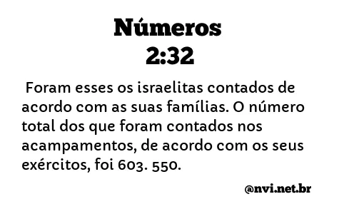 NÚMEROS 2:32 NVI NOVA VERSÃO INTERNACIONAL