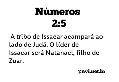 NÚMEROS 2:5 NVI NOVA VERSÃO INTERNACIONAL