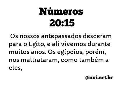 NÚMEROS 20:15 NVI NOVA VERSÃO INTERNACIONAL