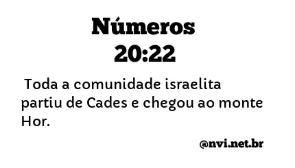 NÚMEROS 20:22 NVI NOVA VERSÃO INTERNACIONAL