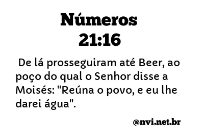 NÚMEROS 21:16 NVI NOVA VERSÃO INTERNACIONAL