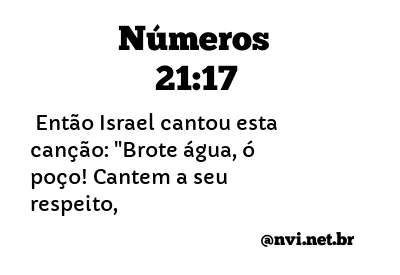 NÚMEROS 21:17 NVI NOVA VERSÃO INTERNACIONAL