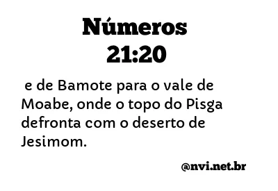 NÚMEROS 21:20 NVI NOVA VERSÃO INTERNACIONAL