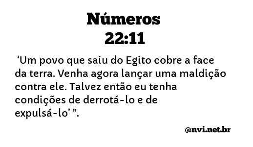 NÚMEROS 22:11 NVI NOVA VERSÃO INTERNACIONAL