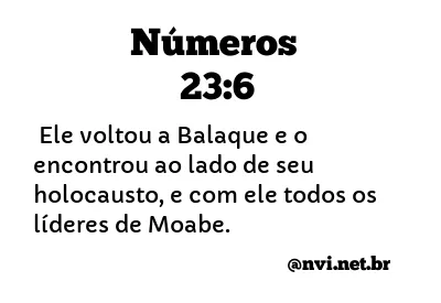 NÚMEROS 23:6 NVI NOVA VERSÃO INTERNACIONAL