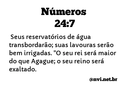 NÚMEROS 24:7 NVI NOVA VERSÃO INTERNACIONAL