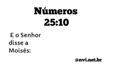 NÚMEROS 25:10 NVI NOVA VERSÃO INTERNACIONAL