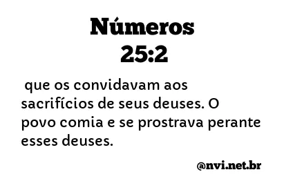 NÚMEROS 25:2 NVI NOVA VERSÃO INTERNACIONAL