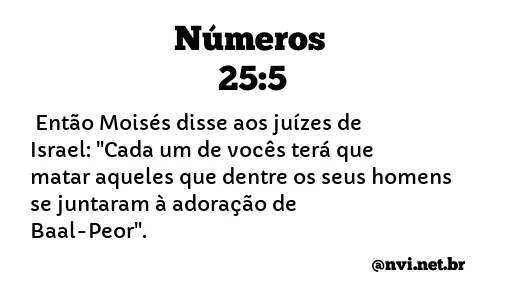 NÚMEROS 25:5 NVI NOVA VERSÃO INTERNACIONAL