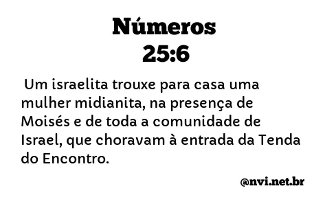 NÚMEROS 25:6 NVI NOVA VERSÃO INTERNACIONAL