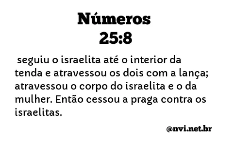 NÚMEROS 25:8 NVI NOVA VERSÃO INTERNACIONAL