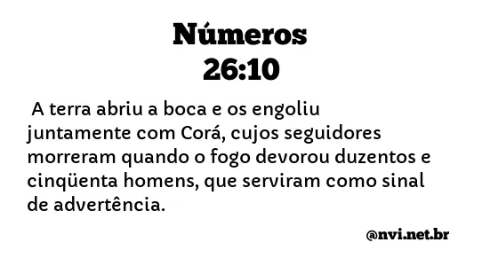 NÚMEROS 26:10 NVI NOVA VERSÃO INTERNACIONAL