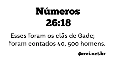 NÚMEROS 26:18 NVI NOVA VERSÃO INTERNACIONAL