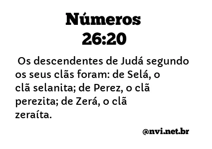 NÚMEROS 26:20 NVI NOVA VERSÃO INTERNACIONAL