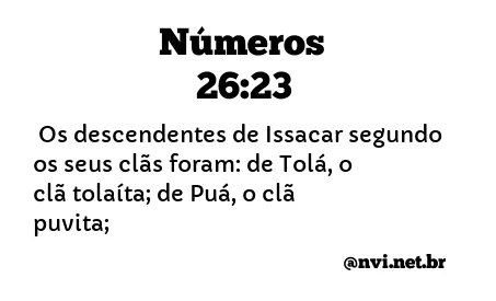 NÚMEROS 26:23 NVI NOVA VERSÃO INTERNACIONAL