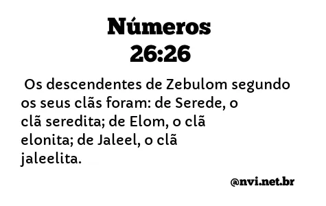 NÚMEROS 26:26 NVI NOVA VERSÃO INTERNACIONAL