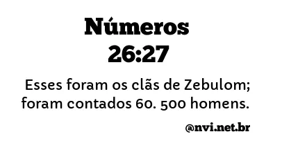 NÚMEROS 26:27 NVI NOVA VERSÃO INTERNACIONAL