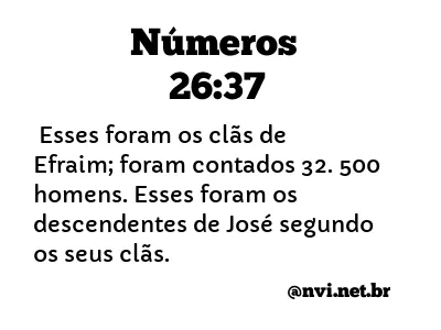 NÚMEROS 26:37 NVI NOVA VERSÃO INTERNACIONAL