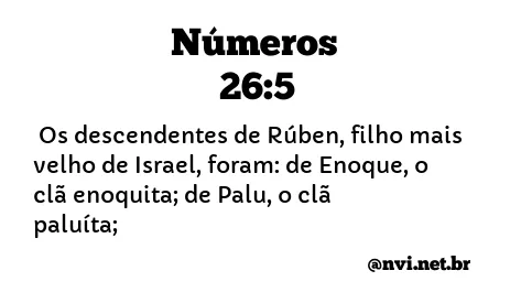 NÚMEROS 26:5 NVI NOVA VERSÃO INTERNACIONAL