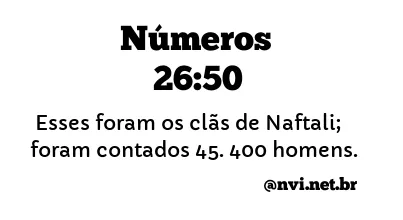 NÚMEROS 26:50 NVI NOVA VERSÃO INTERNACIONAL