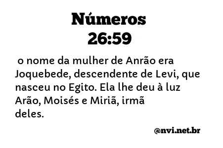 NÚMEROS 26:59 NVI NOVA VERSÃO INTERNACIONAL