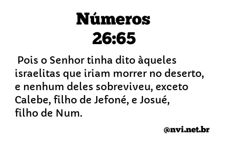 NÚMEROS 26:65 NVI NOVA VERSÃO INTERNACIONAL