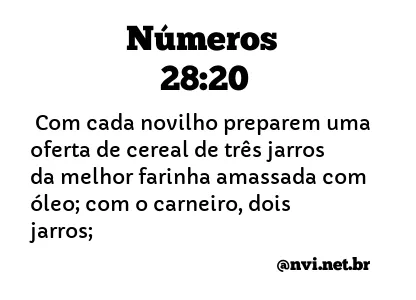 NÚMEROS 28:20 NVI NOVA VERSÃO INTERNACIONAL