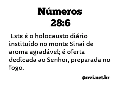 NÚMEROS 28:6 NVI NOVA VERSÃO INTERNACIONAL