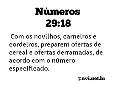 NÚMEROS 29:18 NVI NOVA VERSÃO INTERNACIONAL