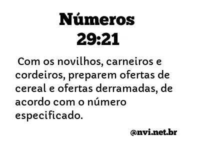 NÚMEROS 29:21 NVI NOVA VERSÃO INTERNACIONAL