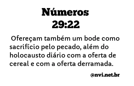 NÚMEROS 29:22 NVI NOVA VERSÃO INTERNACIONAL