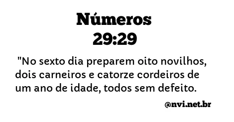 NÚMEROS 29:29 NVI NOVA VERSÃO INTERNACIONAL