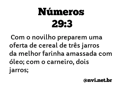 NÚMEROS 29:3 NVI NOVA VERSÃO INTERNACIONAL