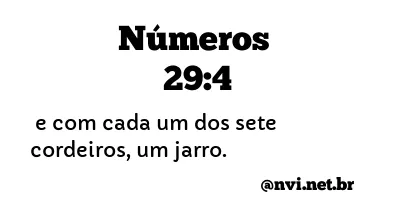 NÚMEROS 29:4 NVI NOVA VERSÃO INTERNACIONAL