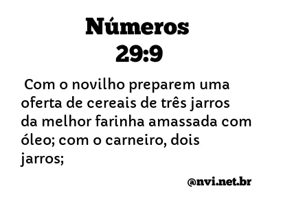 NÚMEROS 29:9 NVI NOVA VERSÃO INTERNACIONAL