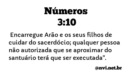 NÚMEROS 3:10 NVI NOVA VERSÃO INTERNACIONAL