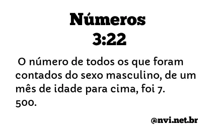 NÚMEROS 3:22 NVI NOVA VERSÃO INTERNACIONAL