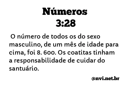 NÚMEROS 3:28 NVI NOVA VERSÃO INTERNACIONAL