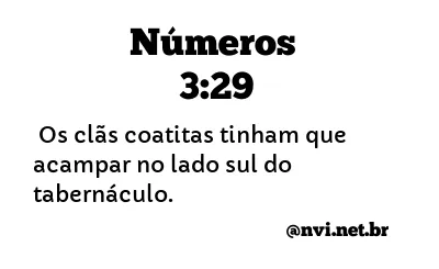 NÚMEROS 3:29 NVI NOVA VERSÃO INTERNACIONAL