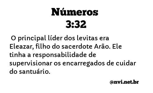 NÚMEROS 3:32 NVI NOVA VERSÃO INTERNACIONAL