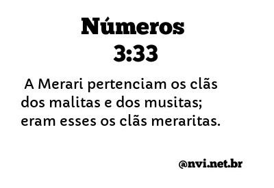 NÚMEROS 3:33 NVI NOVA VERSÃO INTERNACIONAL